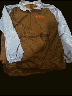 Vintage Nike Jacket with Orange Swoosh on Blue Collar